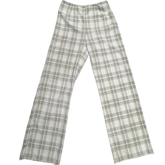 West of Melrose Green Plaid Straight-Leg Pants Women's Small Preppy Cottage - Picture 2 of 14